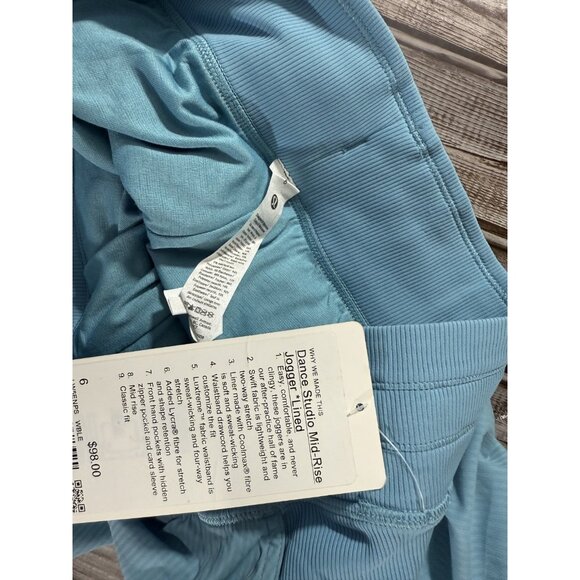 Lululemon Dance Studio lined Joggers color WBLE Size 6 NWT - Picture 2 of 2